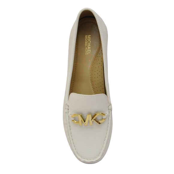 Michael Kors Reed Iguana Faux Leather Loafer Moc Moccasin Optic White 7.5 Nib - Picture 6 of 7